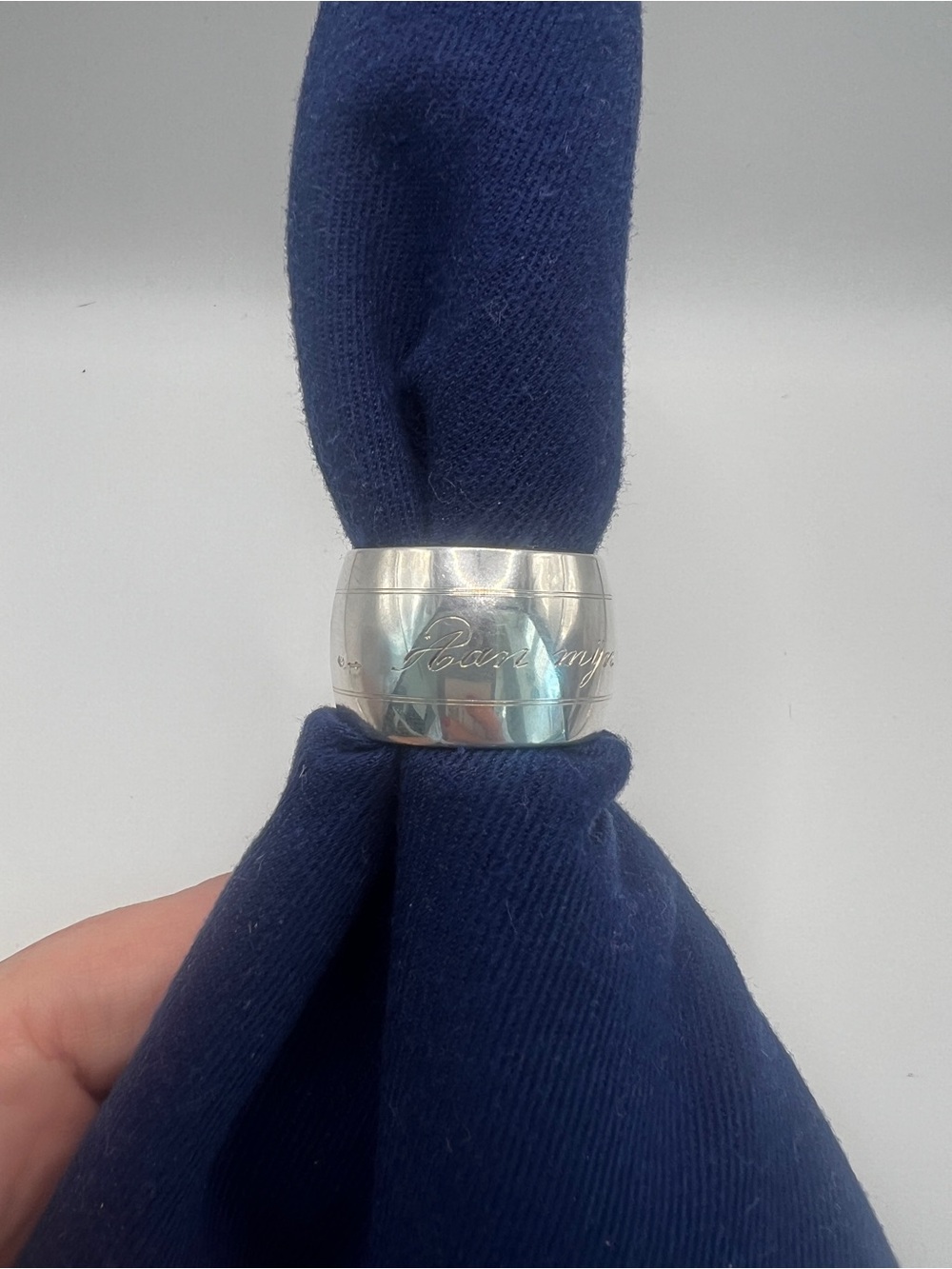 Vintage Dutch .833 Silver Napkin Ring “To My Dearest Aunt Jet” Hallmarked
